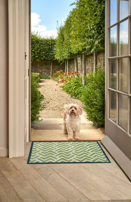 Turtle Mat turtle designs herringbone green Green Kitchen  Washable Rug.
