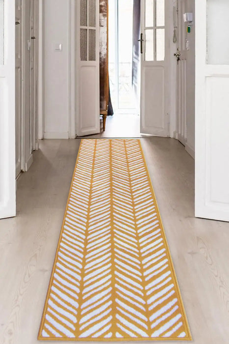 Homemaker maestro herringbone ochre Yellow Living Room  Rug.
