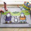 Hug Rug herdy hiker Grey, Multicoloured Outdoor  Washable Rug.