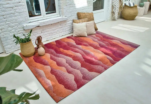 Louis de Poortere himalaya himalaya autumn Purple, Multicoloured, Orange, Red Living Room  Rug.