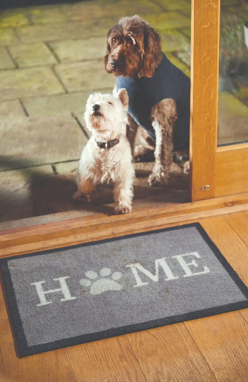 My Mats howler and scratch home paw 1 Grey Outdoor  Washable Rug.