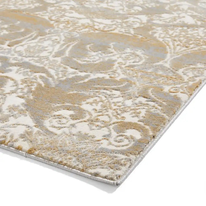 Think Rugs laurence llewelyn bowen imperial gold Yellow Living Room Floral Rug.