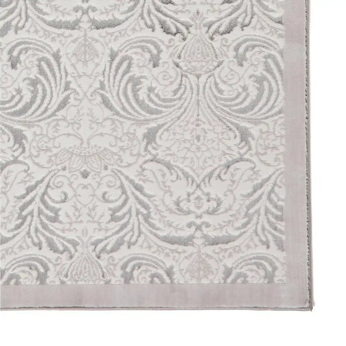 Think Rugs laurence llewelyn bowen imperial silver Grey Living Room Floral Rug.
