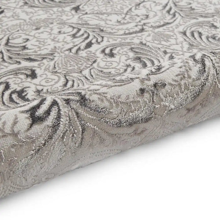 Think Rugs laurence llewelyn bowen imperial silver Grey Living Room Floral Rug.