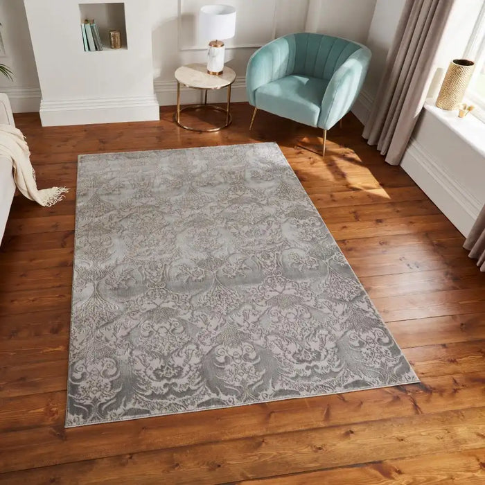 Think Rugs laurence llewelyn bowen imperial slate Grey Living Room Floral Rug.