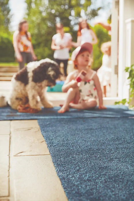 Hug Rug hug rug plains indigo Blue Kitchen  Washable Rug.
