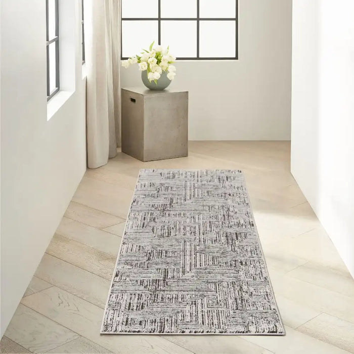Calvin Klein ck024 irradiant irr01 cream black Black, Ivory, Cream Living Room Geometric Rug.