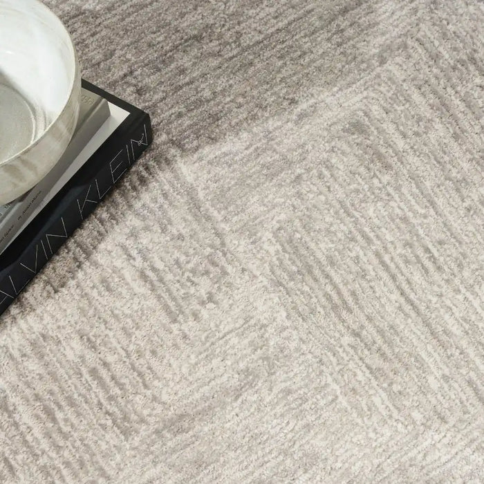 Calvin Klein ck024 irradiant irr01 silver Grey Living Room Geometric Rug.