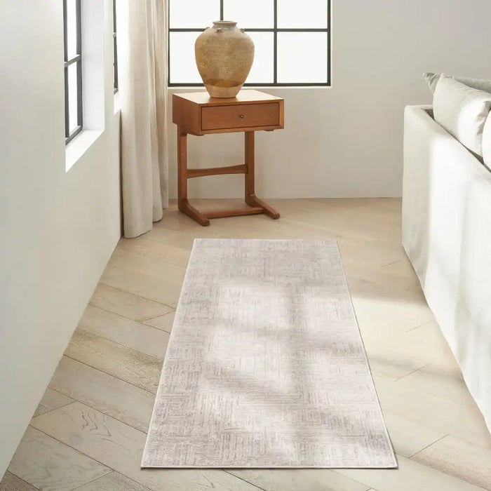 Calvin Klein ck024 irradiant irr01 silver Grey Living Room Geometric Rug.