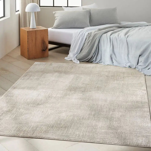 Calvin Klein ck024 irradiant irr01 silver Grey Living Room Geometric Rug.