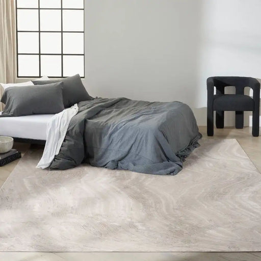 Calvin Klein ck024 irradiant irr04 silver grey Grey Living Room Geometric Rug.