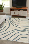 Homemaker snug melrose iso blue Blue, Ivory Living Room Geometric Rug.