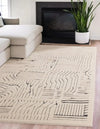 Asiatic valley ivory charcoal route Grey, Ivory Living Room Geometric Rug.
