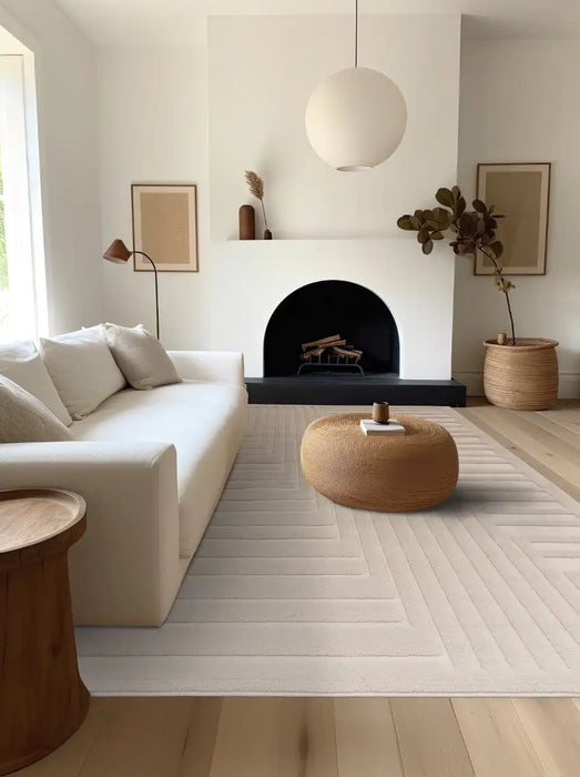 Asiatic valley ivory connection Ivory Living Room Geometric Rug.