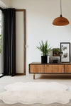 Homemaker luxury faux fur ivory Ivory Living Room Shaggy Rug.