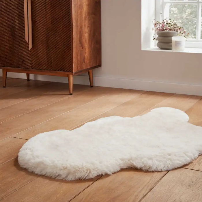 Think Rugs super teddy sheepskin ivory Ivory Living Room Shaggy Rug.