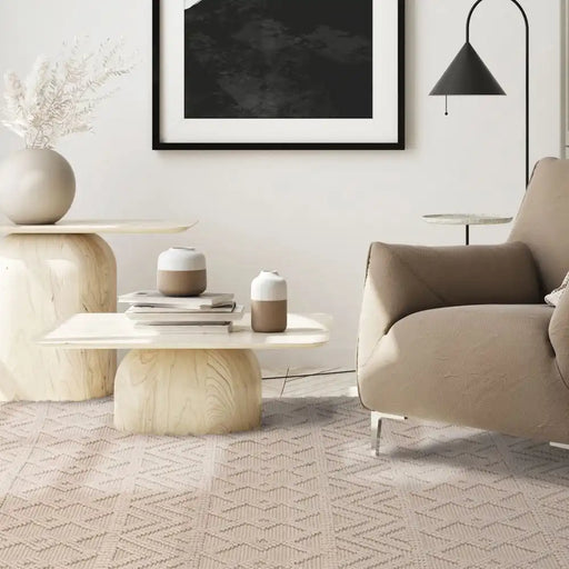 Asiatic asra ivory Ivory Living Room Wool Rug.