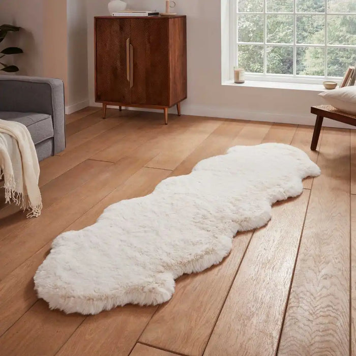 Think Rugs super teddy sheepskin ivory Ivory Living Room Shaggy Rug.