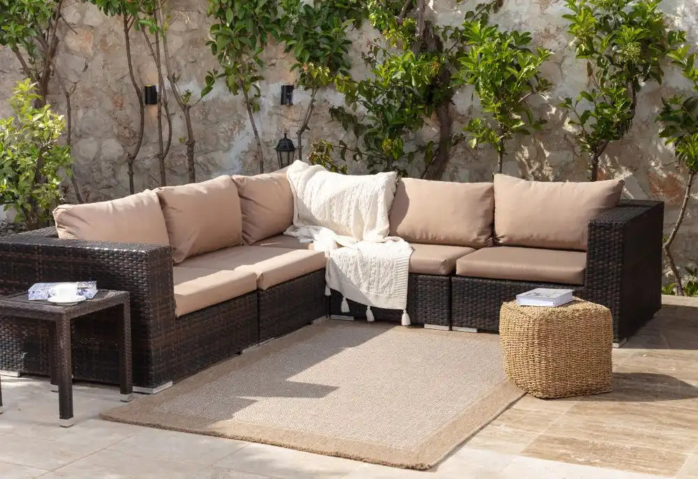 Surya mge jamie 2307 camel Beige Outdoor  Flat Weave Rug.