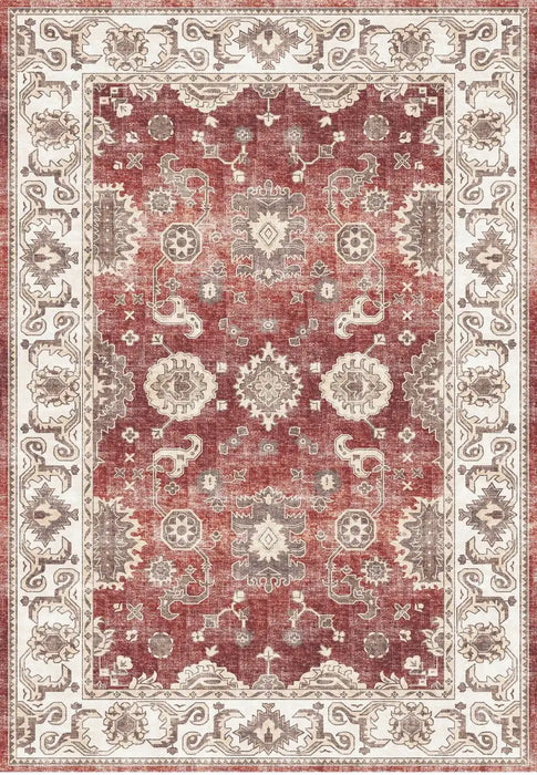 Likewise Matting silk road washable jasru Red Living Room Washable Rug.