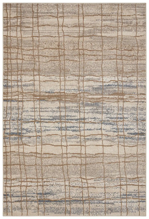Hanse Home terrain jord cream blue Blue, Beige Living Room Moroccan Rug.
