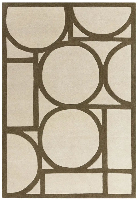 Asiatic metro khaki Brown, Beige Living Room Wool Rug.