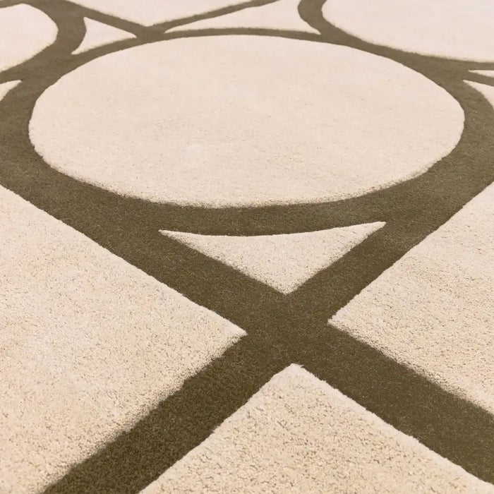 Asiatic metro khaki Brown, Beige Living Room Wool Rug.