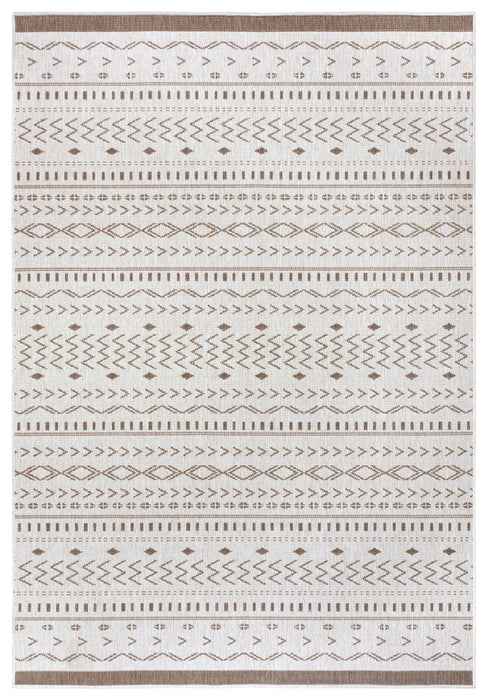 NorthRugs twin supreme kuba linen Brown, Cream Living Room Striped Rug.