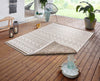 NorthRugs twin supreme kuba linen Brown, Cream Living Room Striped Rug.