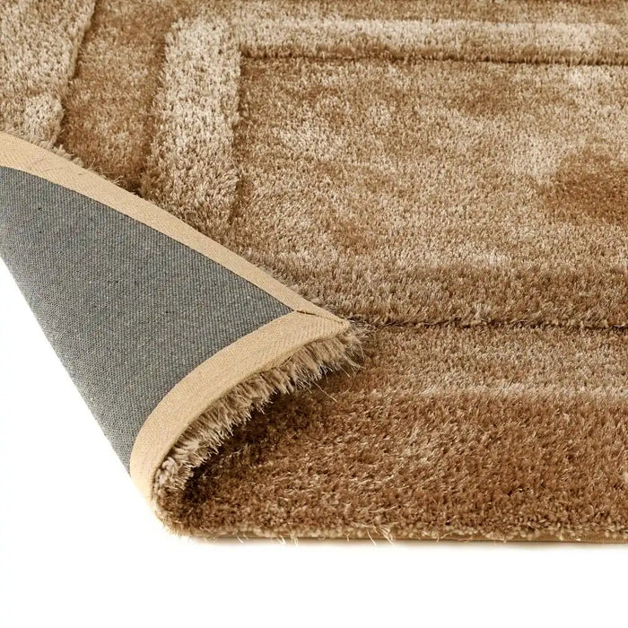 Origins frame latte Brown Living Room Geometric Rug.