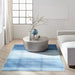 Calvin Klein ck031 launder ldr01 aqua Blue Living Room Flat Weave Rug.