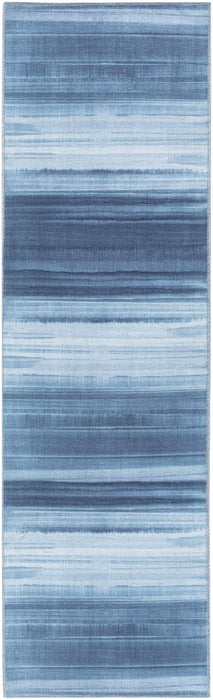 Calvin Klein ck031 launder ldr01 aqua Blue Living Room Flat Weave Rug.