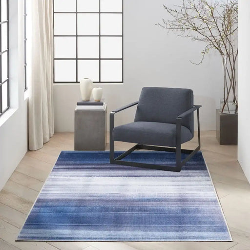 Calvin Klein ck031 launder ldr01 navy Ivory Living Room Flat Weave Rug.