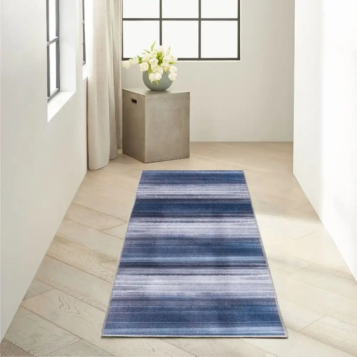Calvin Klein ck031 launder ldr01 navy Ivory Living Room Flat Weave Rug.