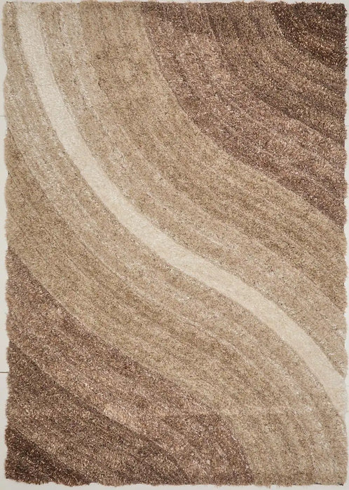 3D Ultimate Shaggy LENA MOCHA Brown, Beige Rug — RugsDirect Online
