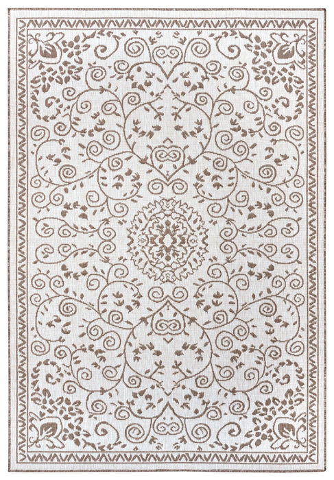 NorthRugs twin supreme leyte linen Brown, Cream Living Room Striped Rug.