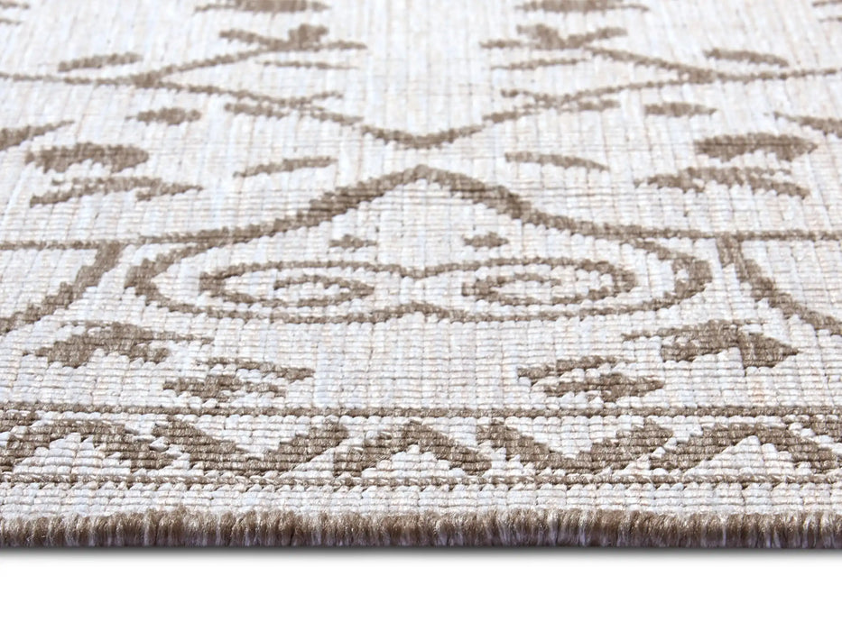 NorthRugs twin supreme leyte linen Brown, Cream Living Room Striped Rug.