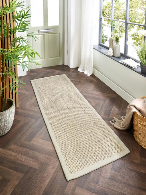 Origins origins sisal light beige with sand borde Beige Living Room Natural Fibre Rug.