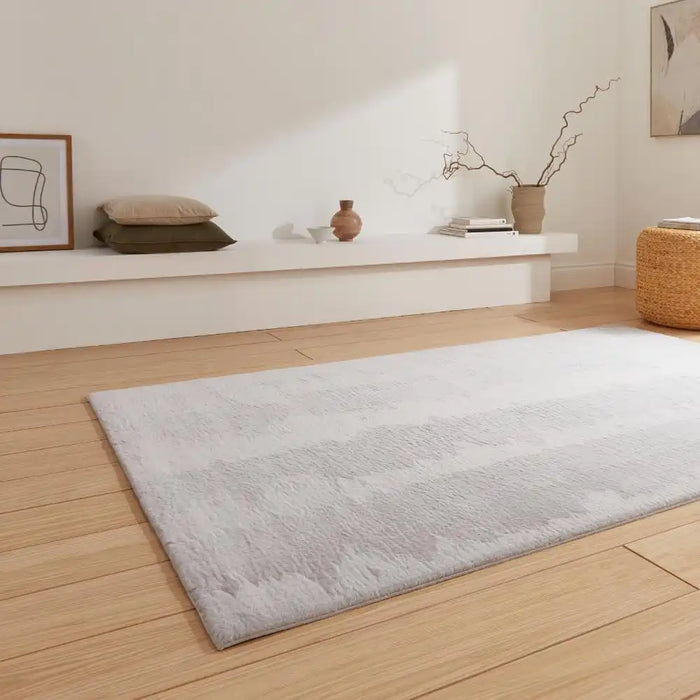 Think Rugs snug light grey Grey Living Room Shaggy Rug.