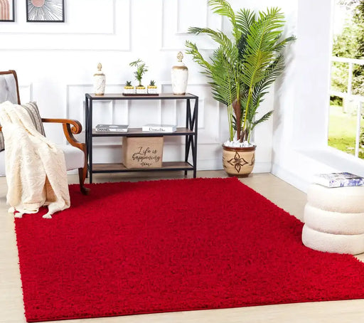 Surya fiv lilly 2309 red Red Living Room Shaggy Rug.