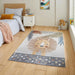 Think Rugs vida washable lion Grey, Beige Bedroom  Washable Rug.