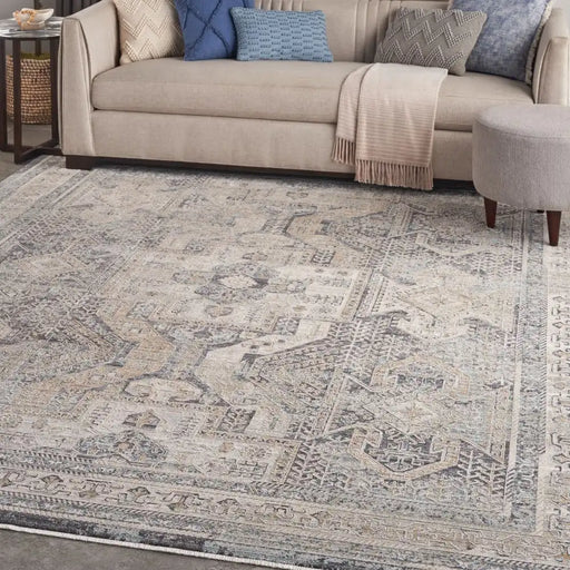 Nourison lynx lnx01 ivory charcoal Grey, Ivory Living Room  Rug.