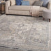 Nourison lynx lnx01 ivory charcoal Grey, Ivory Living Room  Rug.