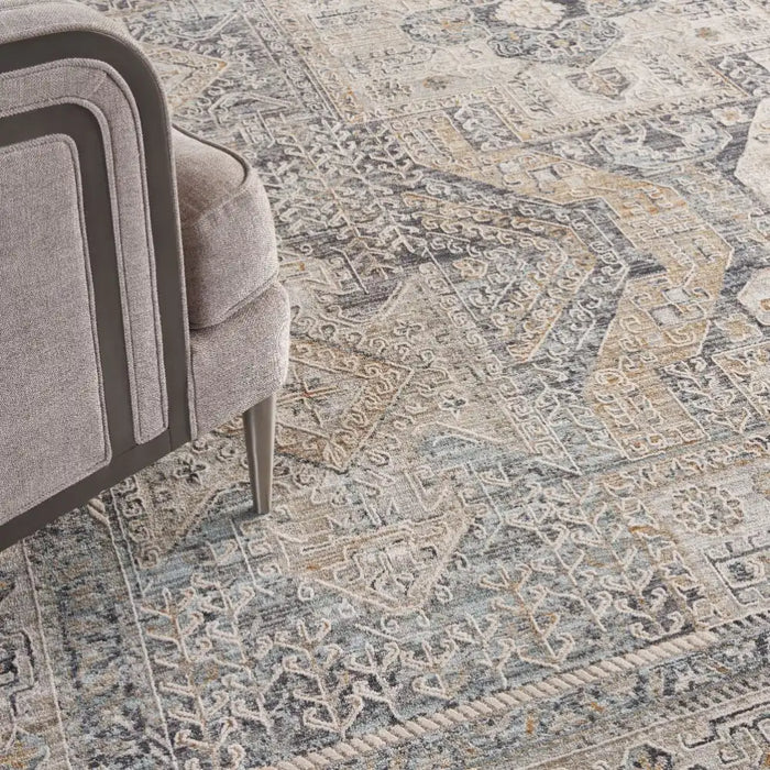 Nourison lynx lnx01 ivory charcoal Grey, Ivory Living Room  Rug.
