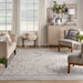 Nourison lynx lnx01 ivory grey blue Blue, Grey, Ivory Living Room  Rug.