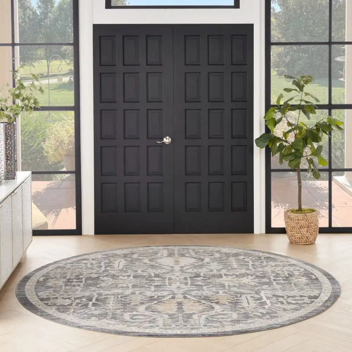 Nourison lynx lnx02 navy multicolour Blue, Multicoloured, Navy Living Room  Rug.