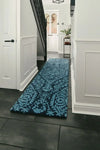 Woven Edge woven edge runners lucia c2 blue Blue Living Room Wool Rug.