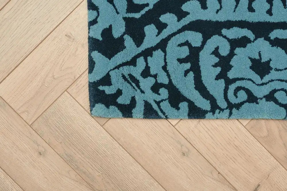 Woven Edge woven edge runners lucia c2 blue Blue Living Room Wool Rug.