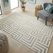 Concept Looms lugano lug01 ivory gold Yellow, Ivory Living Room Geometric Rug.