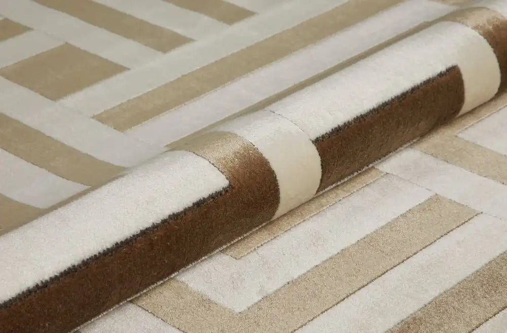 Concept Looms lugano lug01 ivory gold Yellow, Ivory Living Room Geometric Rug.